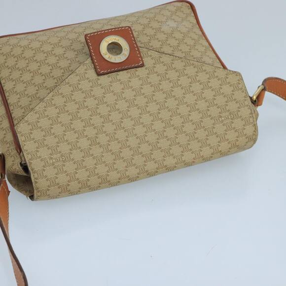 CELINE Macadam Canvas Shoulder Bag Beige Gold - Picture 6 of 13